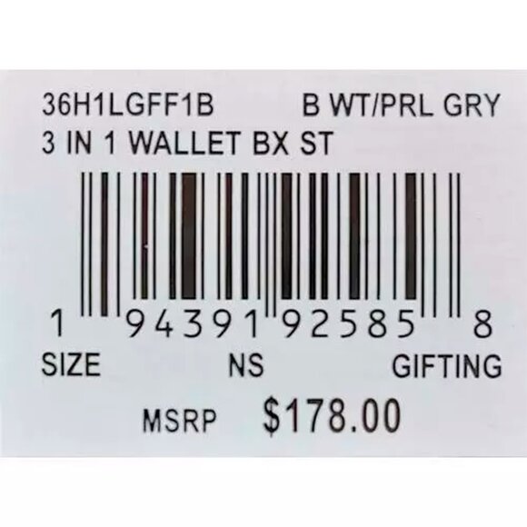 S Michael Kors Billfold Wallet Box Set White Gray Logo 36H1LGFF1B NIB $178 - Picture 9 of 9